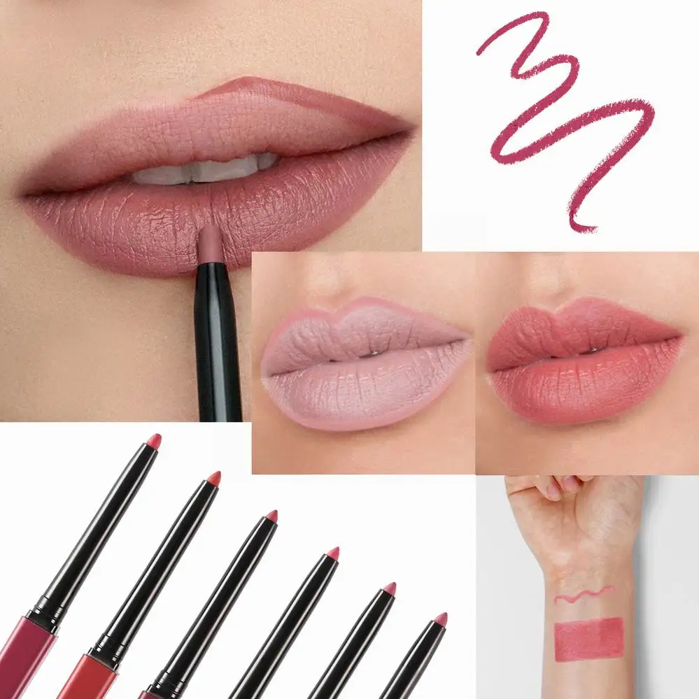Wholesale Retractable Lipliner Pencil Lip Liners With Built In Sharpener Custom Private Label Creamy Lip Liner With Sharpener
