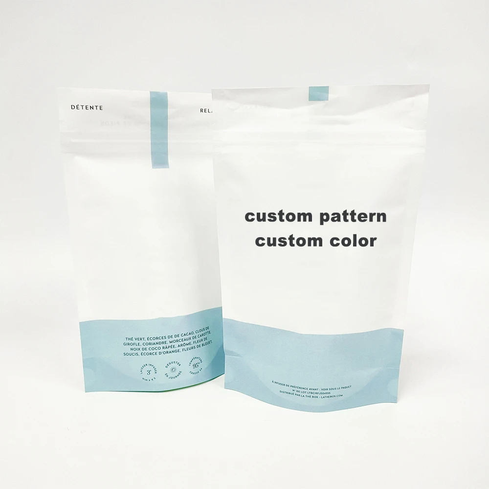 Plastic sachet packaging 250g 500g 1pound 16oz matte finished stand up pouch coffee powder superfood packaging bags with zipper