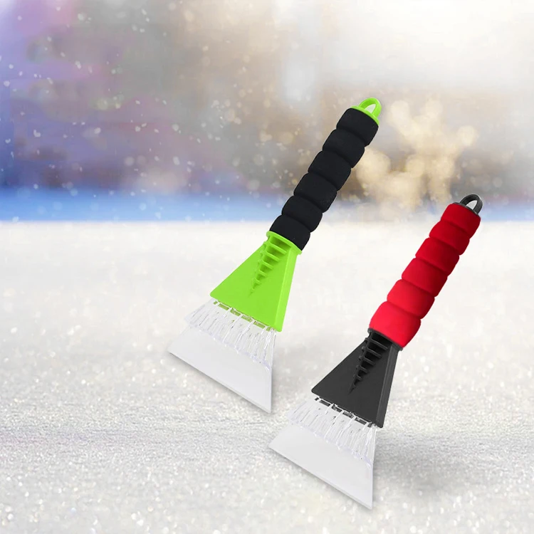 Hot sell winter grass remove frost transparent soft handle plastic snow shovel for car