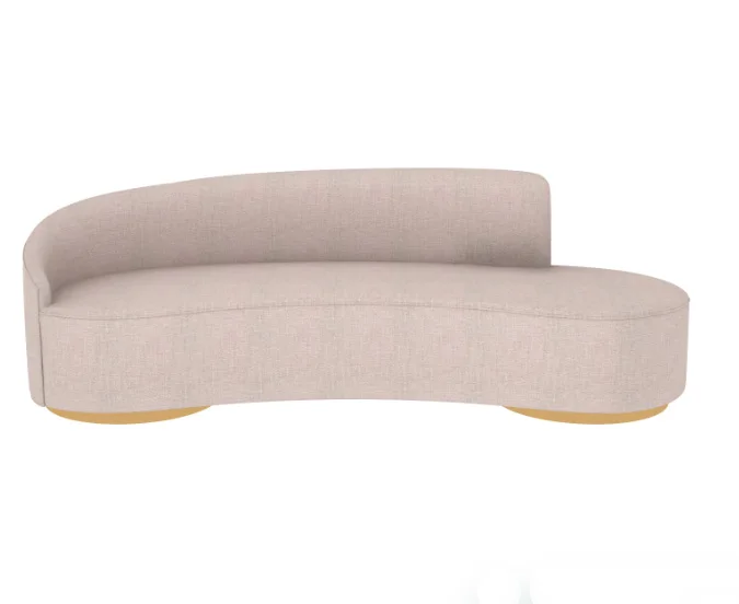 Italy upholstered curved chaise lounge Quality linen fabric European modern sofa 3 seater living room sofa
