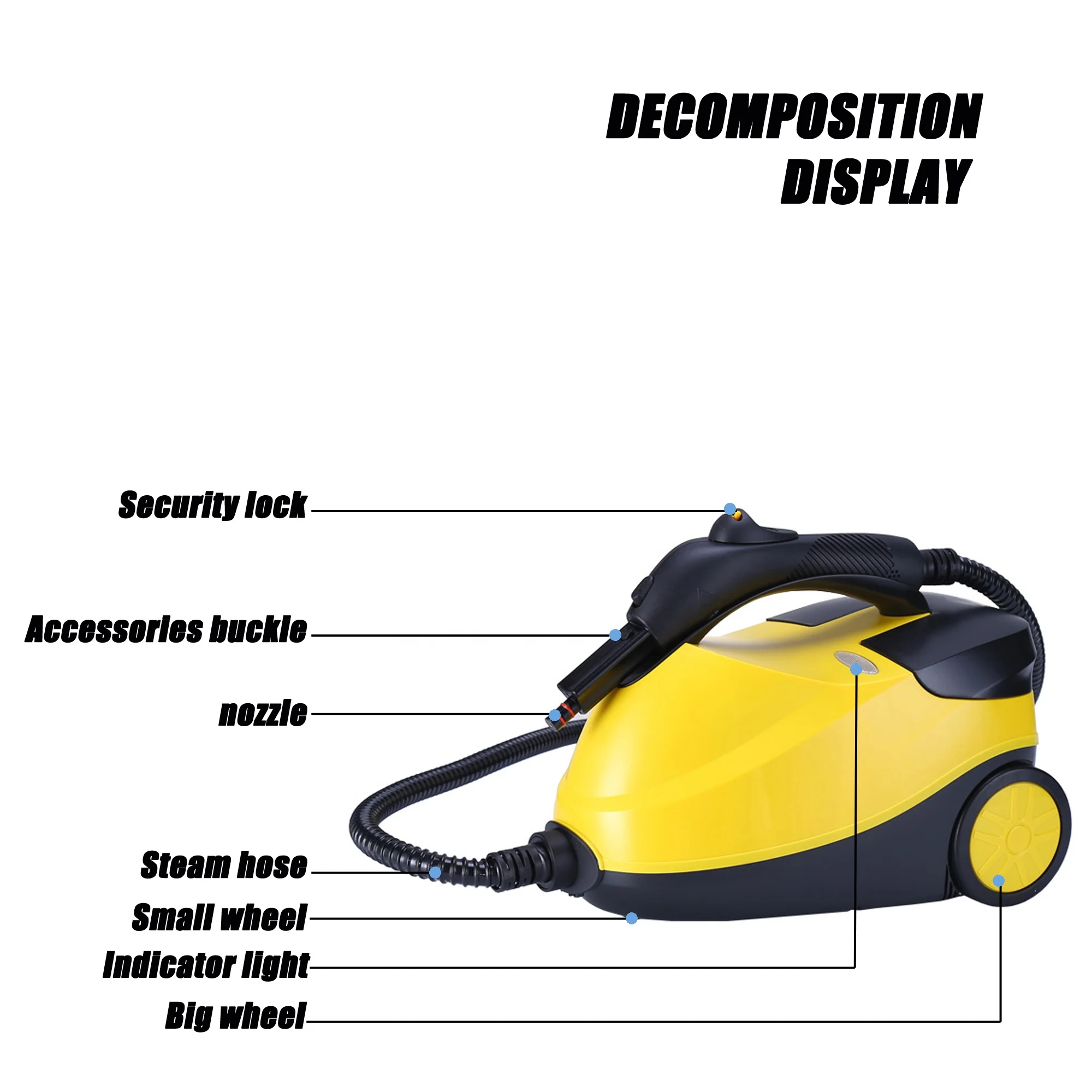 2000W high temperature and high pressure handle steam mop steam cleaner