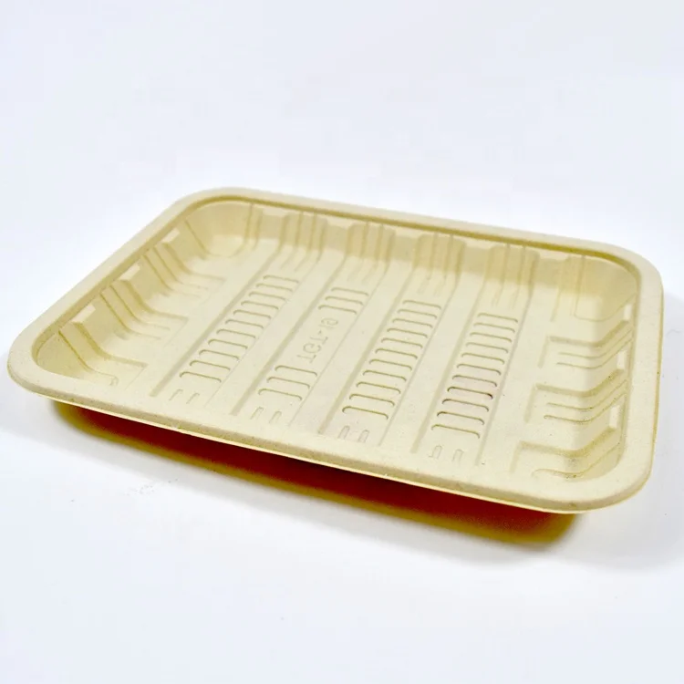 Bamboo biodegradable material for fresh meat fruit frozen food packing tray disposable trays