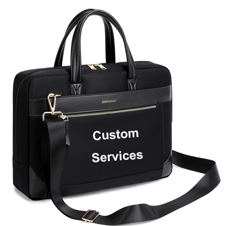 Low MOQ Business Men Micro Leather Office Bag Vintage Man Briefcase Polyester Laptop Bags Luxury Laptop Briefcase Bag