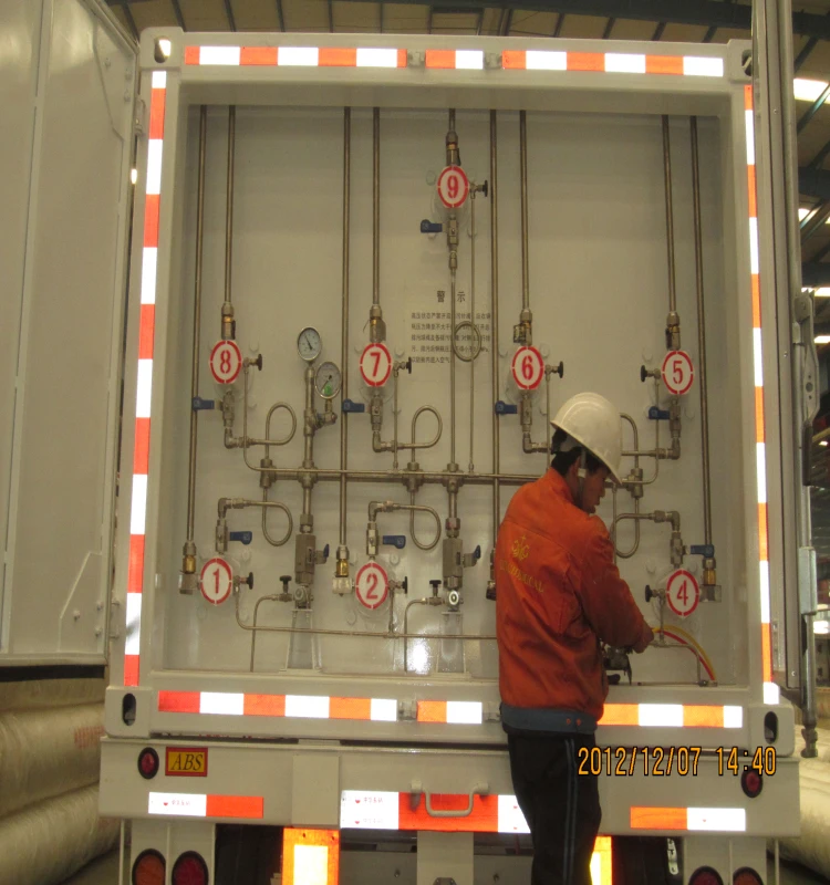 ADR BV Certificate 3 Axle 9 Tubes Customized 40ft Cng Gas Tube Bundle Skid Mounted Container