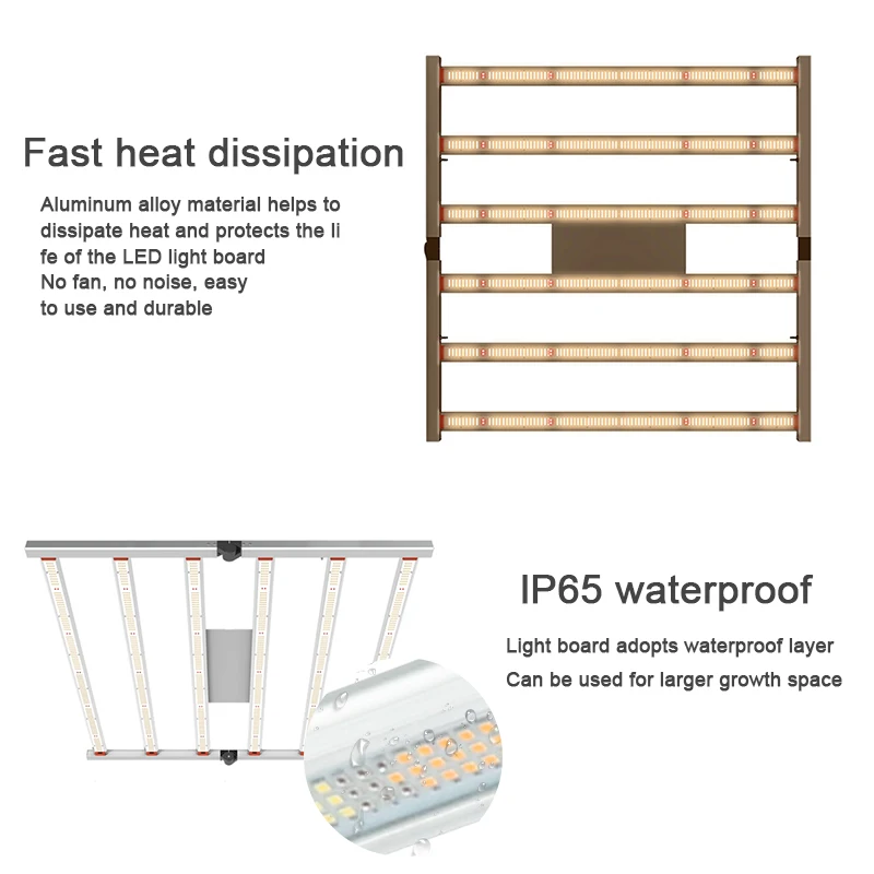 DLC Approved 640w 2.9umol/j Full Spectrum Foldable Led Grow Light Indoor Garden Growing Horticulture