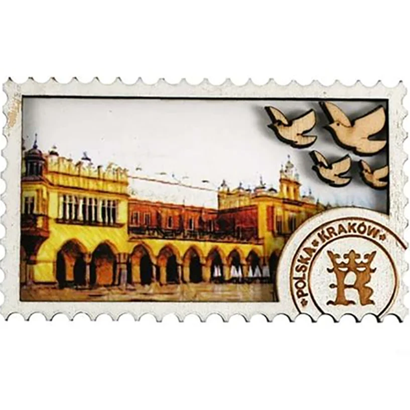 Custom Country Landscape Poland Souvenir Laser Engraved Wood Fridge Magnet