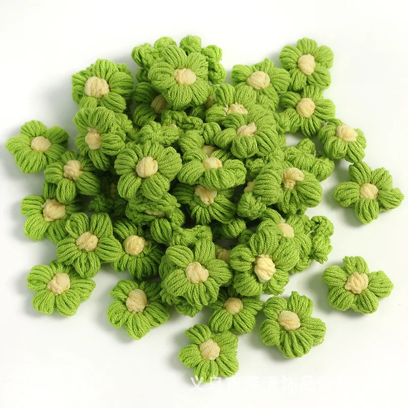 DREA  Wholesale Handmade Crochet flowers hair accessories for kids clothing accessories single crochet flower