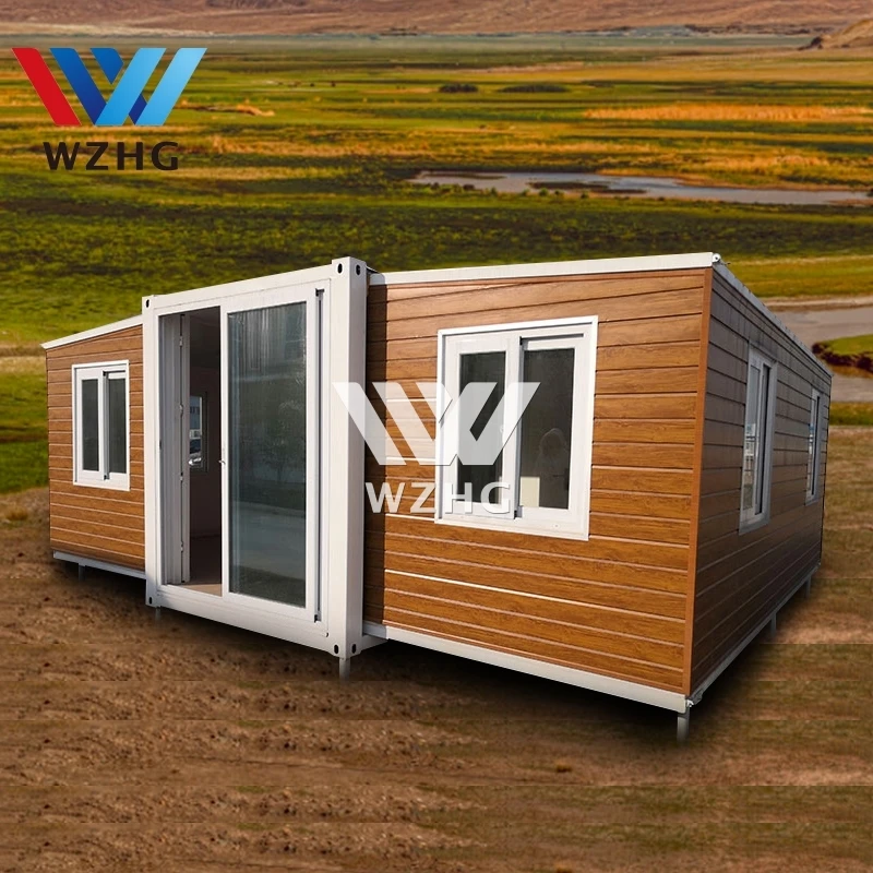 Weizhengheng expandable flat pack prefab module home 20 30 40 ft container expandable house with solar energy