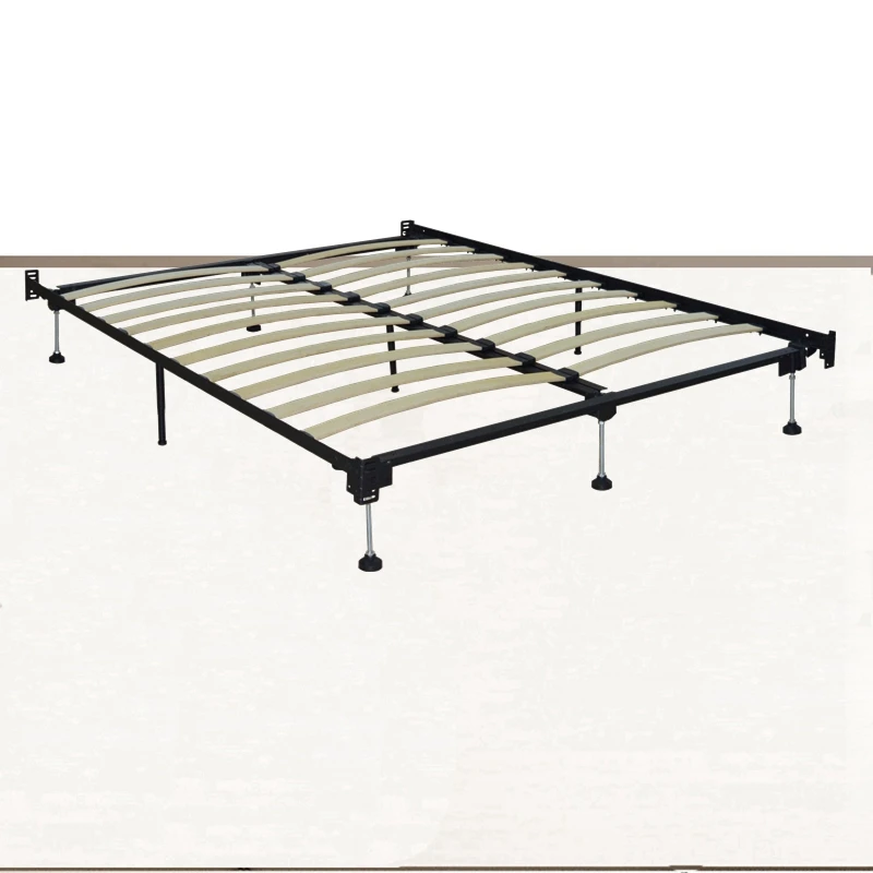 Strong queen angle iron bracket Stackable Metal Bed Frame Single Folding Bed Price with ribbons