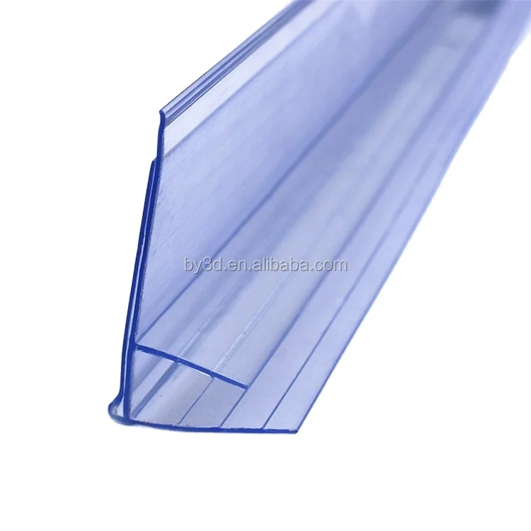 Perpendicular Design Clear PVC Flat Non-porous Surface Supermerket Shelf Price Tag/Label Holder Shelf Talker