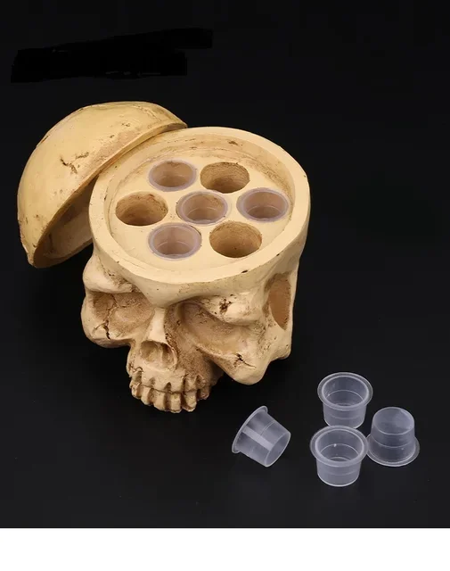 Skull Design Tattoo Ink Cap Holder Stand Tattoo Pigment Cup Holder Permanent Makeup Tool For Microblading And Tattoo Accessories