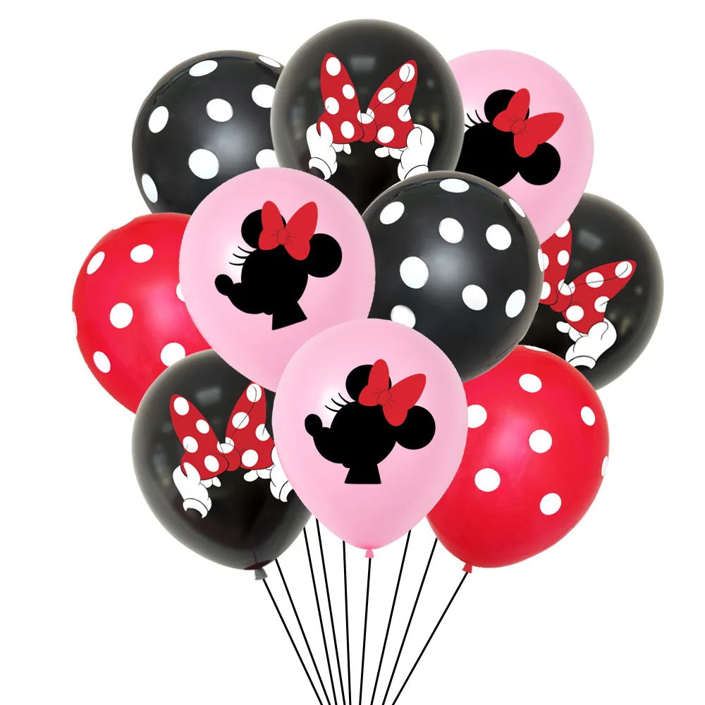 Amazon Hot Sale Mickey Minnie BowKnot Latex Balloon Girl Birthday Party Decoration Cartoon Mouse Theme Party Supplies