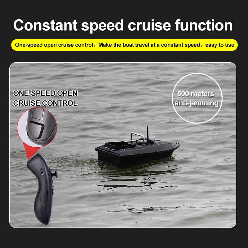 NEWRGY Fishing Boat Load 1.5kg 5200mAh Battery Life Time 3 Hours Remote Control Distance 500m Wave 3-4 Remote Control Boat