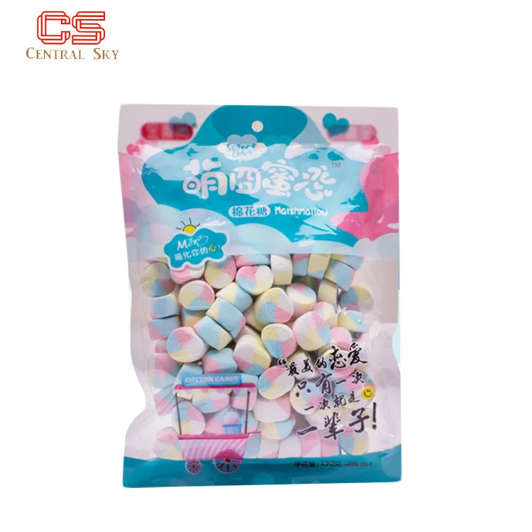 Colorful sweets candy soft Confectionery Various Shape Mix Flavors candy sweet fruit marshmallow with bag packing