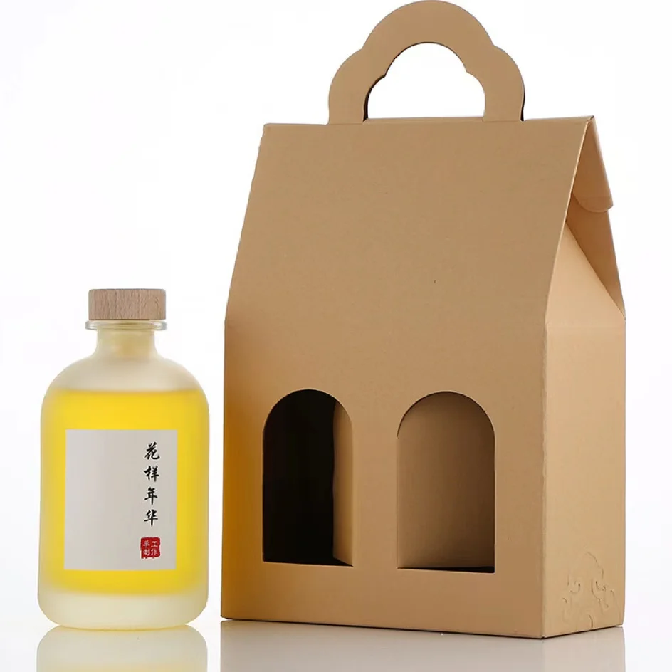 Custom Corrugated Beverages Bottle Recycled Colour Printing Logo Beer Packaging Box Cardboard Carrier Gable Beer Box