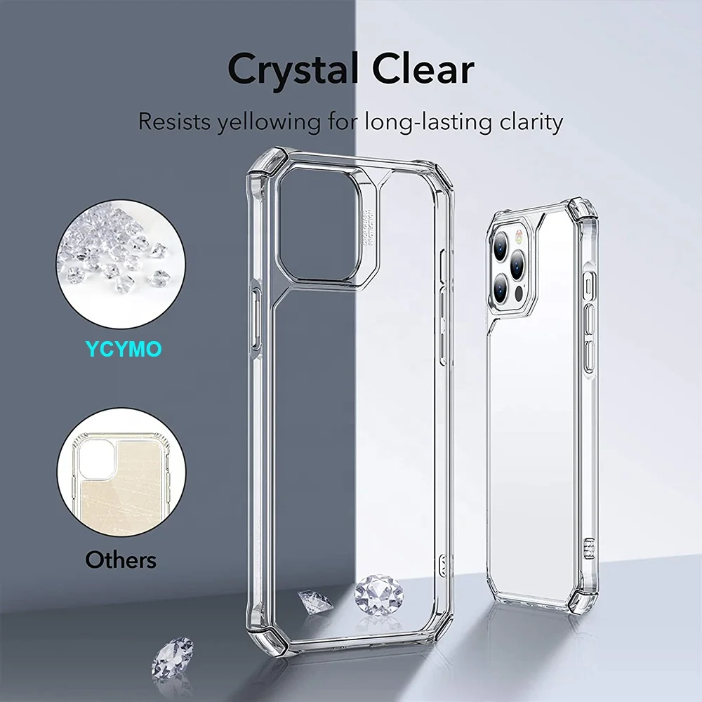 Прозрачный чехол для iPhone 14 13 12 11 Mini Pro Max с защитой от