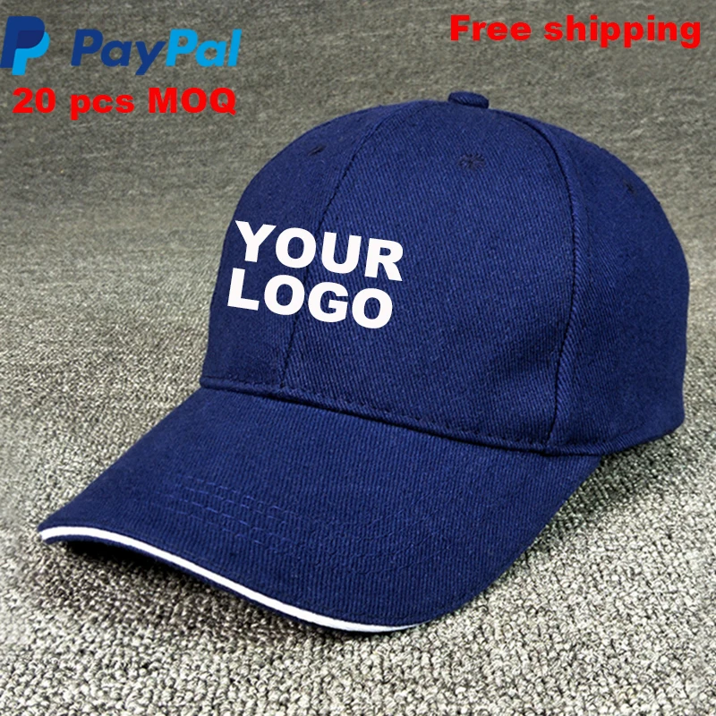 Print and hang tags embroidery logo 20 pcs order quantity custom baseball cap