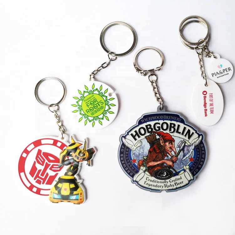 No MOQ Custom Rubber PVC Keychain For Promotional Letter Key rings