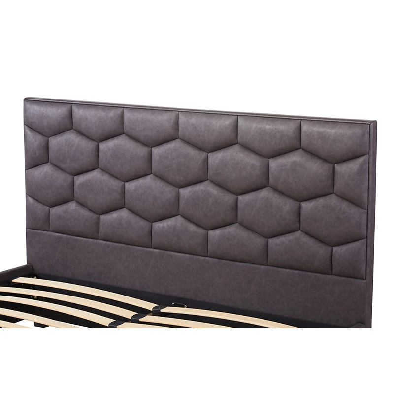 Home Furniture Bedroom Modern Queen Size Wooden Soft PU leather Beds