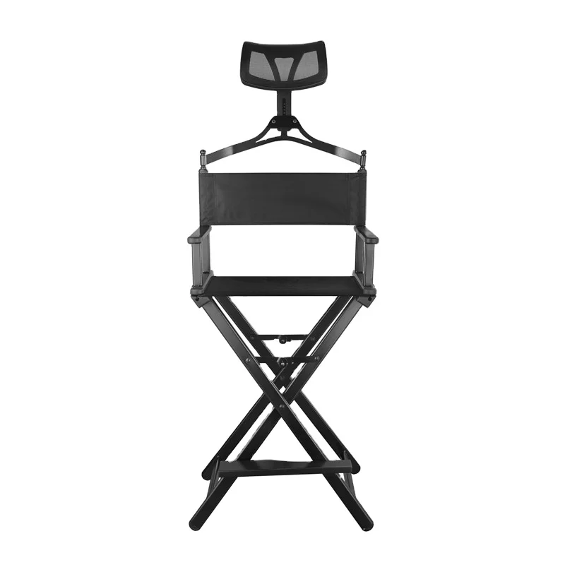 Folding headrest director artist makeup chairs for professionals,Aluminum custom print adjustable portable foldable makeup chair