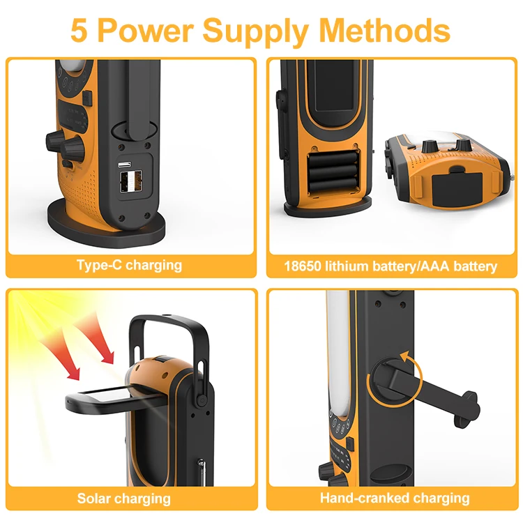 Qibu Multi-function FM Radio Camping Tent Lantern Portable Outdoor Emergency Lamp Led Lights Solar Rechargeable Power Bank