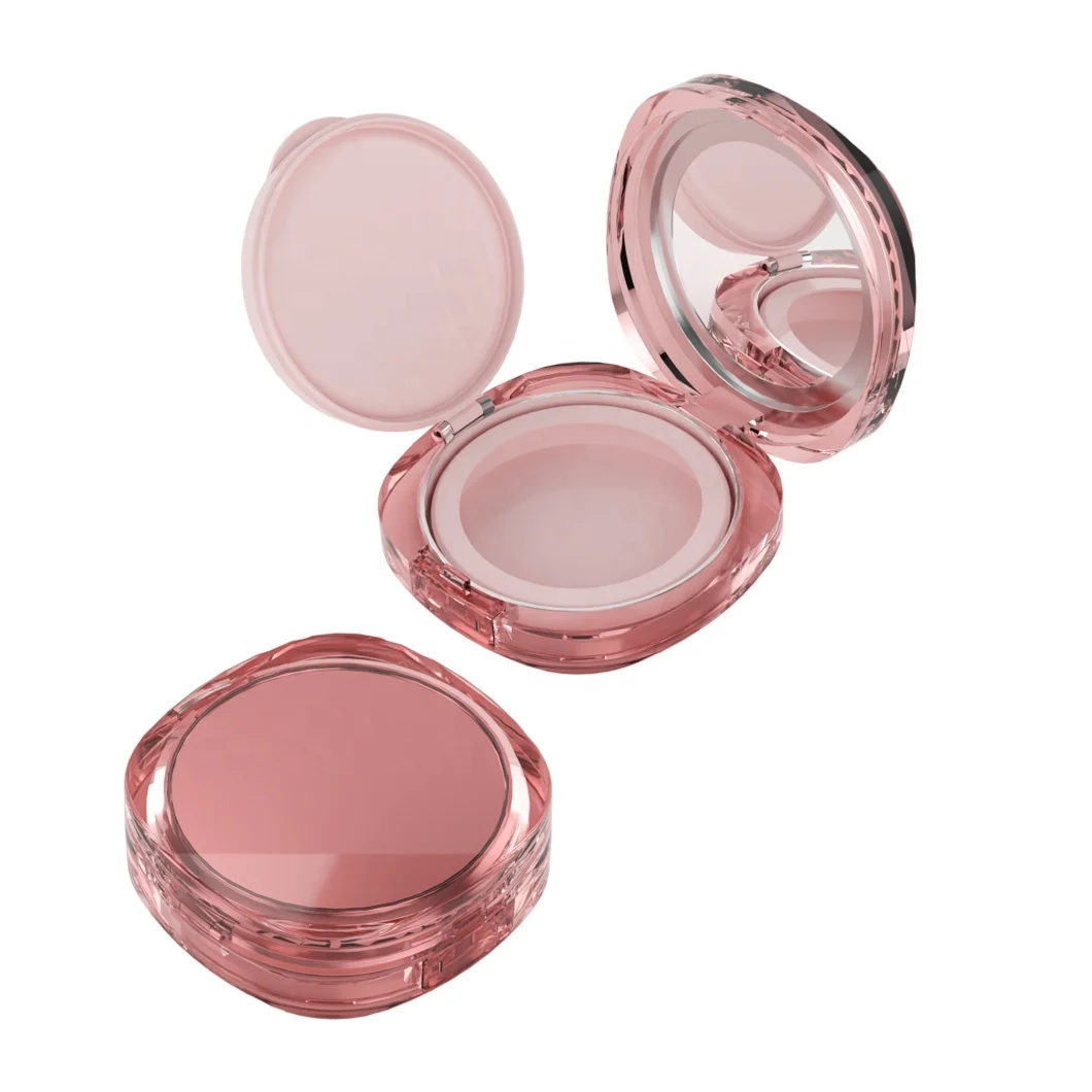 Crystal square BB air cushion case empty compact powder case plastic foundation container cosmetics packaging