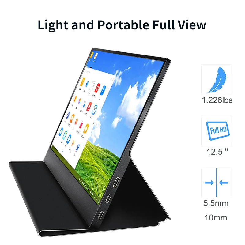 
display usb-c touchscreen qled 4k 12.5 inch monitor portable 