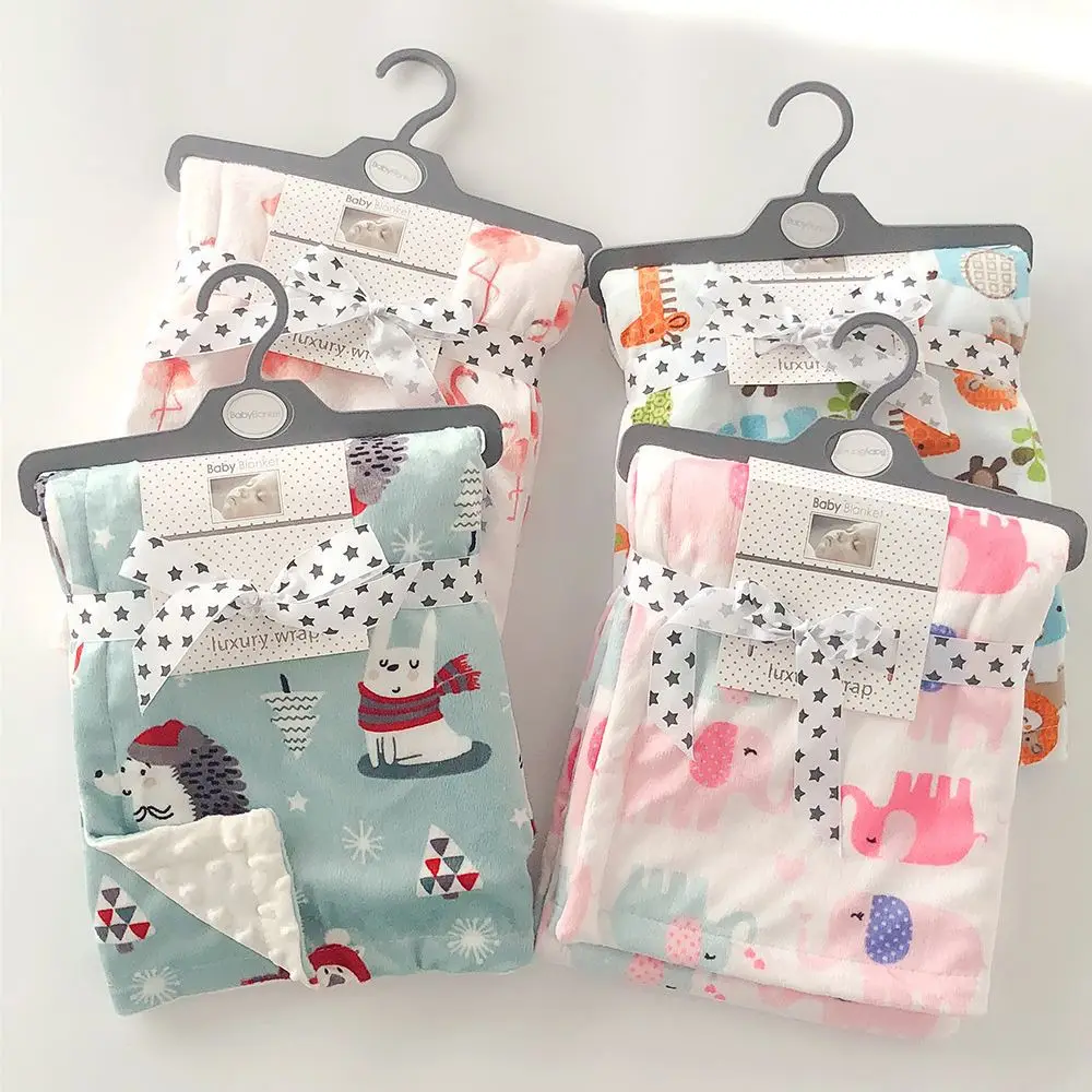 Soft plush double-layered minky dots warm baby blanket custom baby minky blanket