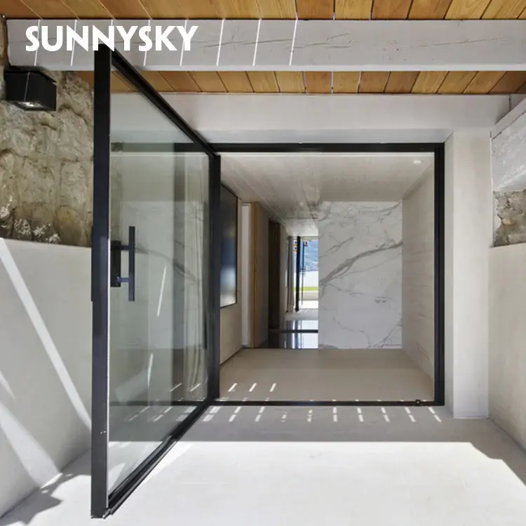 XIYATECH high quality commercial modern aluminum glass exterior storefront main entry entrance pivot door