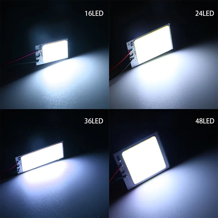 12v White Cob 18 24 36 48SMD Car Interior Led Auto Interior Reading Lamp Bulb Light T10 BA9S Dome Festoon Vehicle Panel Lamp