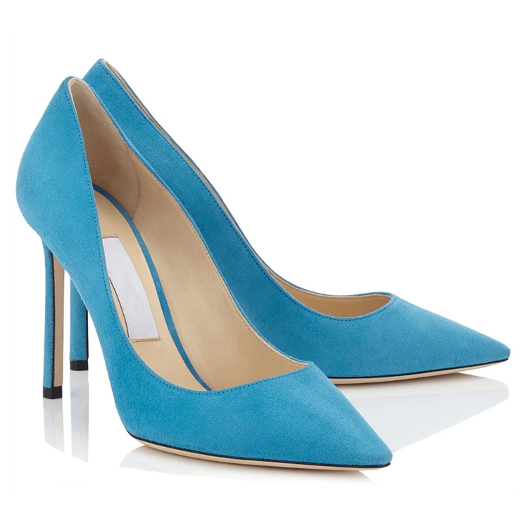 Fashion elegant style OEM ODM suede upper pencil thin high heel matching bags italian women pumps shoes