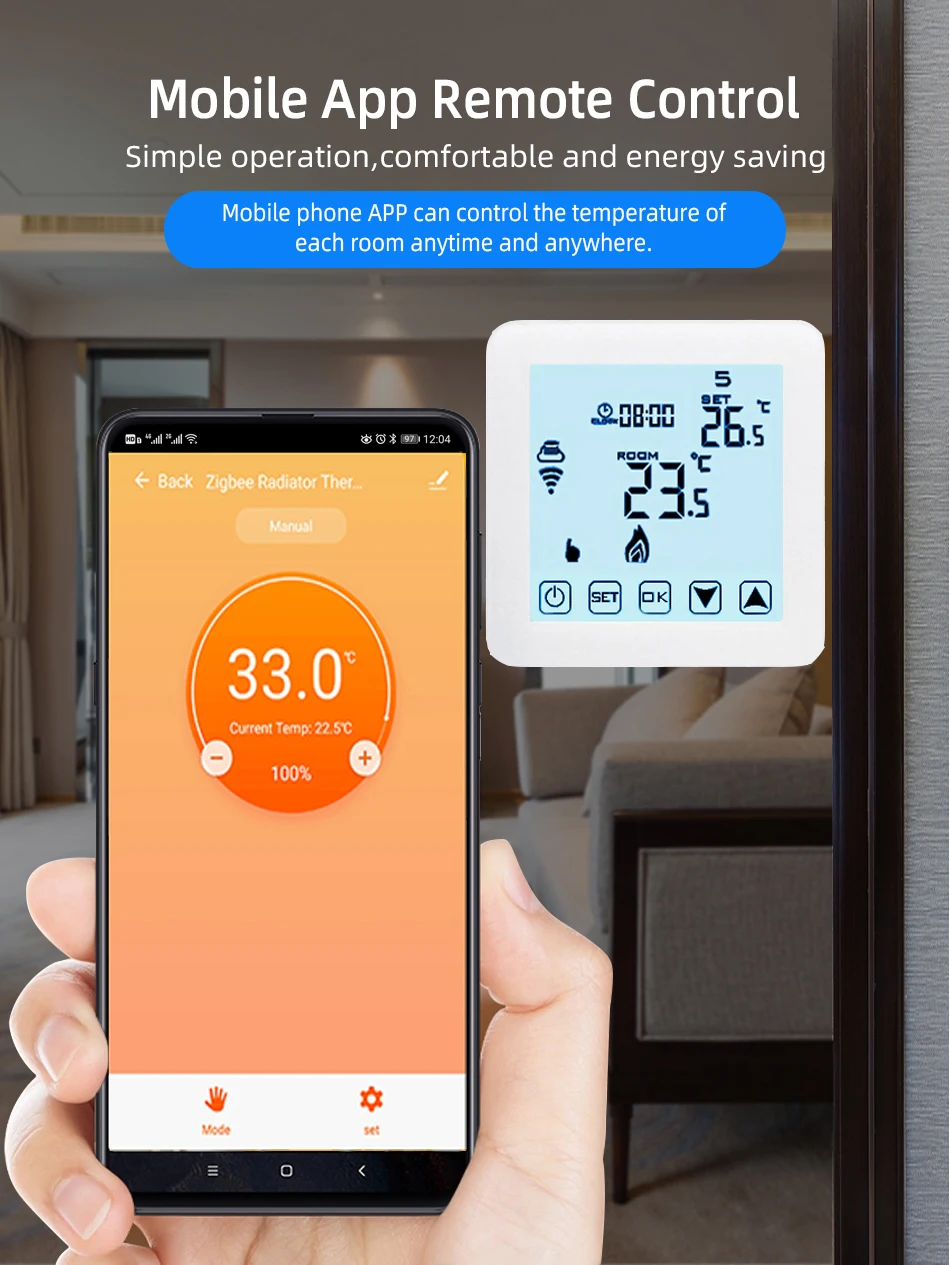 Touch Screen 7 Days Programmable WIFI Thermostat with Ios and Android APP