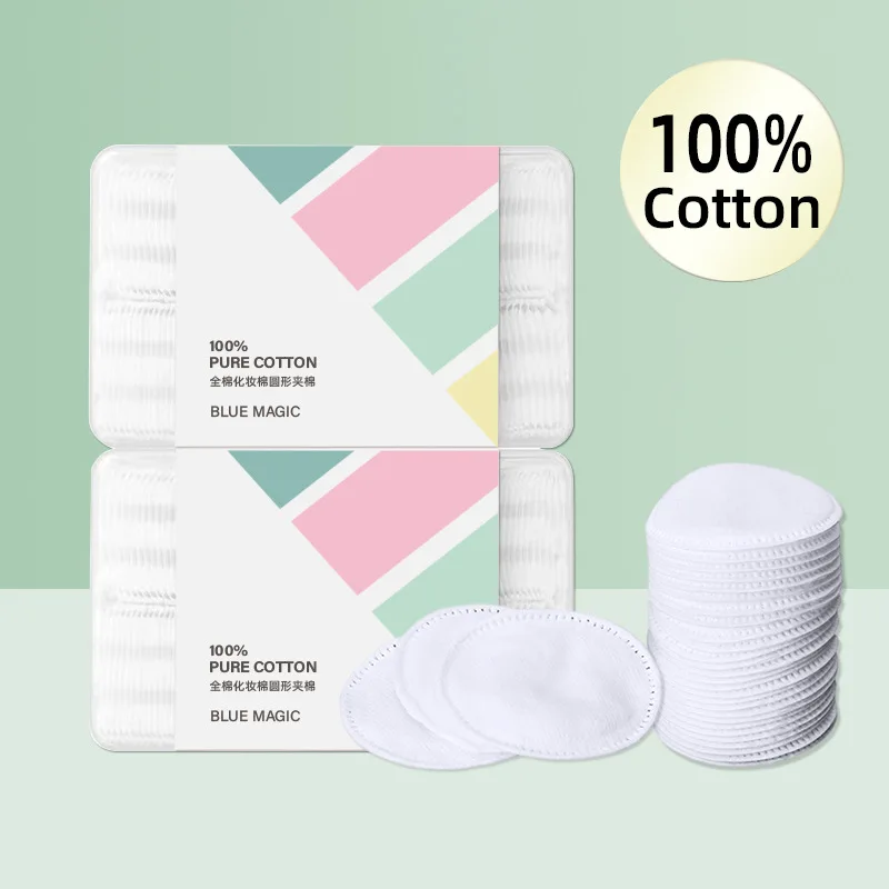 Disposable Premium Organic Cotton Rounds Waffle Textured 100% Natural Hypoallergenic Makeup Remover Cotton Pads for Face 120pcs