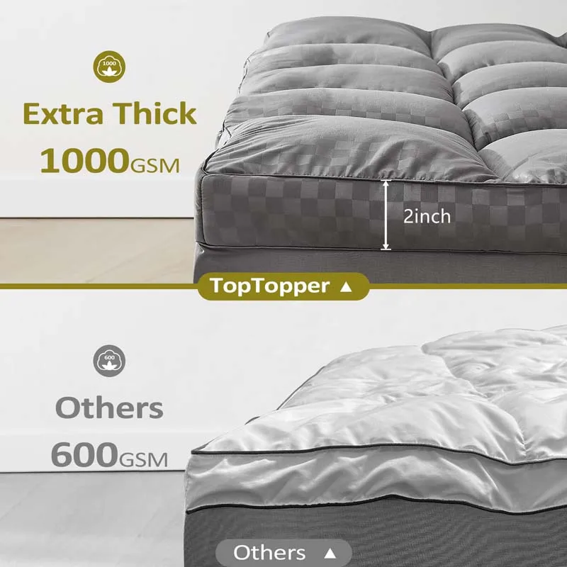Factory Direct Sales Cotton Topper Mattress Cover Nature Queen Size Bed Cooling Fiber Thick Mattress Topper