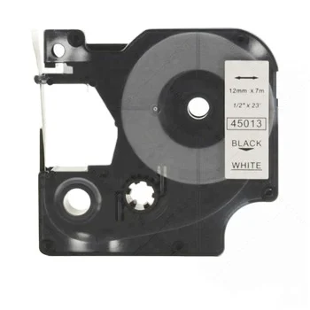 Кассета для этикеток Dymo 45013 совместимая лента черный/белый 12 мм принтера многоцветная 40913 43613 45018 40918 45016