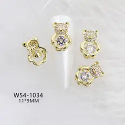 Nails Art Zircon Gold Metal Nails Designers Charms Luxury Flexible Press On Alloy 3d Mixed Nail Art Accessories