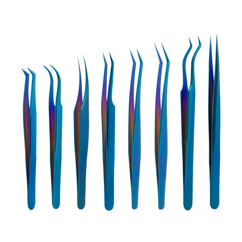 Private Label Gold Eyelash Tweezers Custom Logo Makeup Tools And Accessories Set Lash Tweezers Set