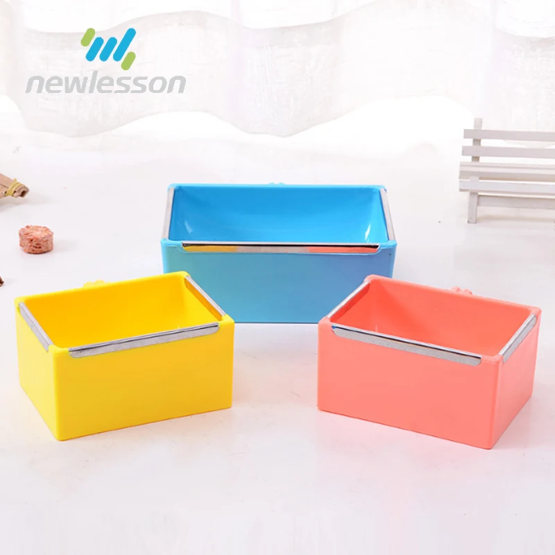 bright color ABS stainless steel pet cat bowls feeder could hanging