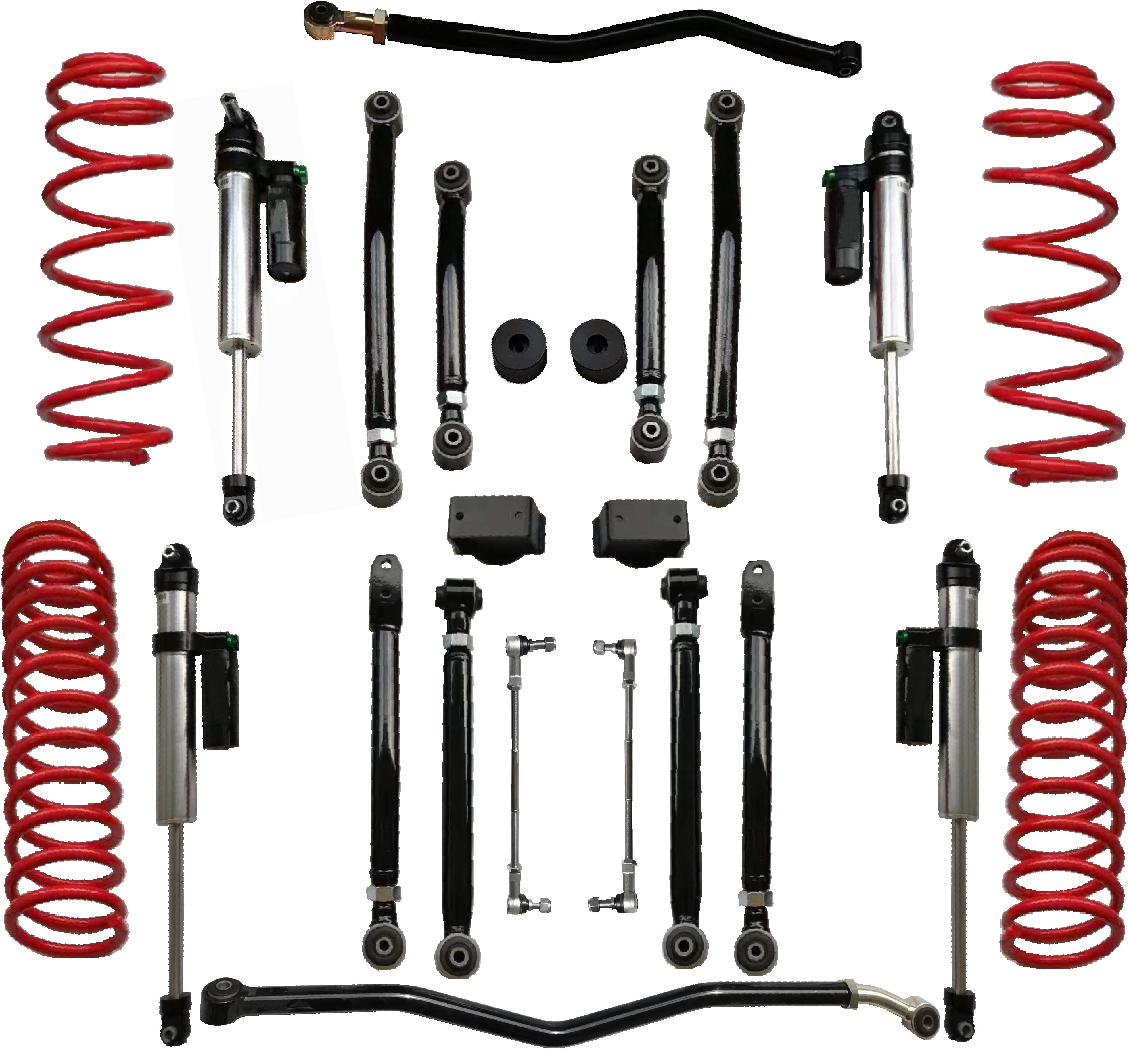 2.5 / 4 inch Suspension Lift  Front Rear Shock Absorbers Track Bar Sway Bar Link Short Control Arm for 2018-UP Jeep Wrangler JL