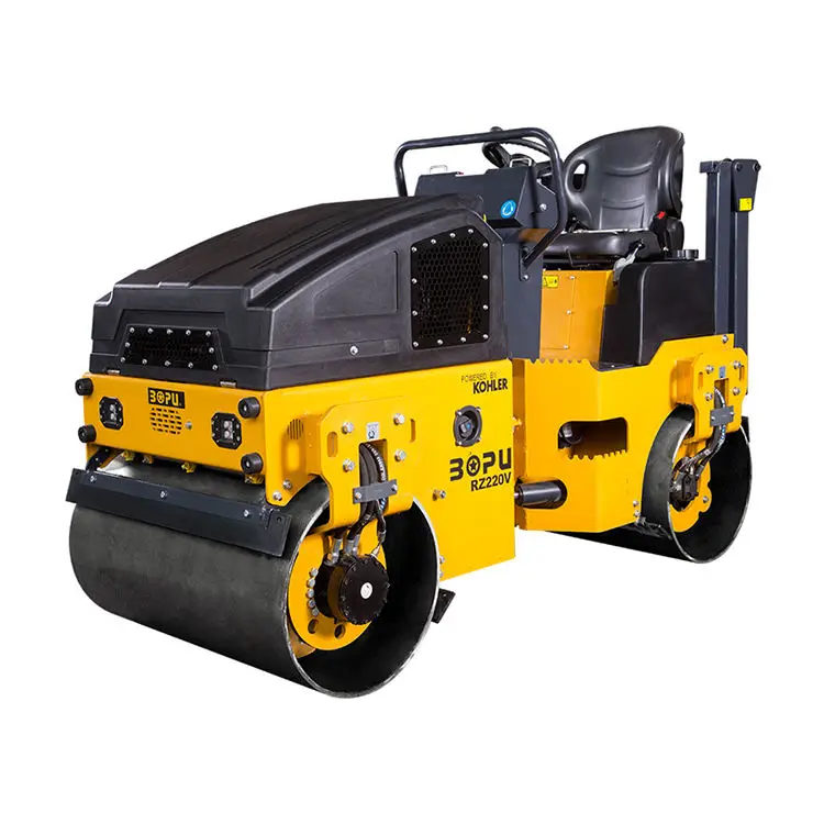 Ride-On Type 2 Ton Hydraulic Double Drum Small Roller Compactors Vibratory Road Roller Machine With Kohler Diesel Engine