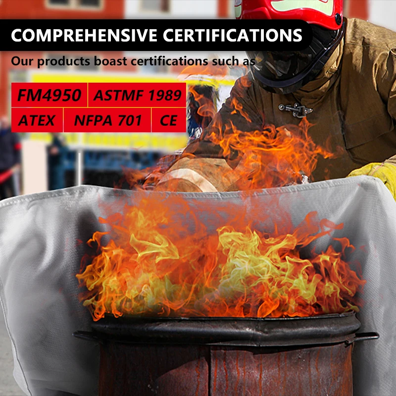 Glass Fiber Cloth Fire Blanket ATEX Certified Standard EN 1869.1997 4 Pack Private Label Box House 4x6 32oz 6 Tool