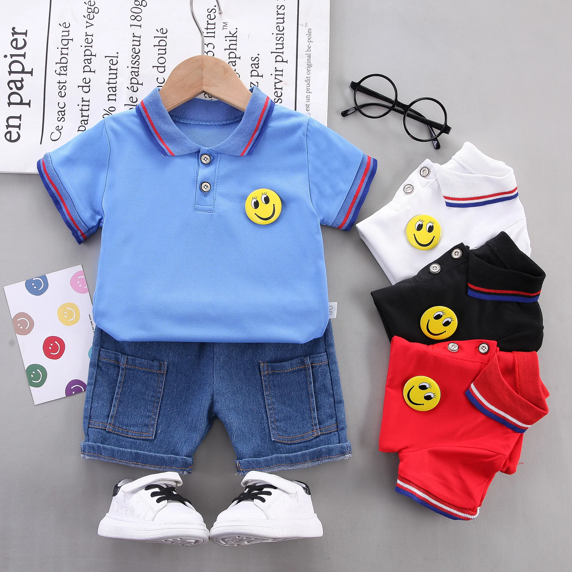 Fashion Summer Kids Clothes Toddler Boy Graphic T-shirt Jersey Shorts 2pc Active Outfit Set