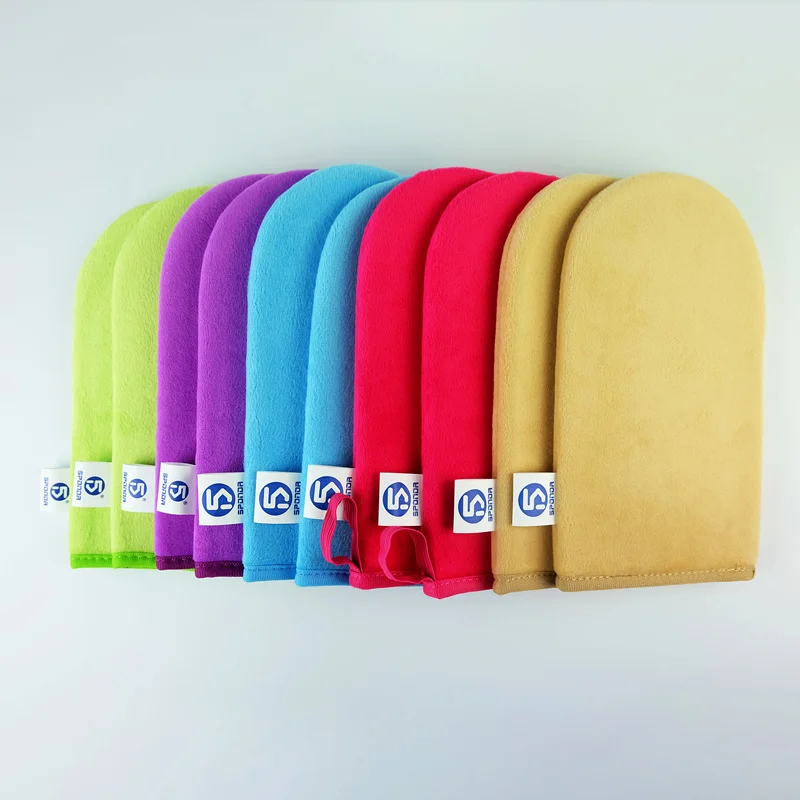 
Hot sale spray lotion Light green straight side Durable Self tanning Applicator mitt 