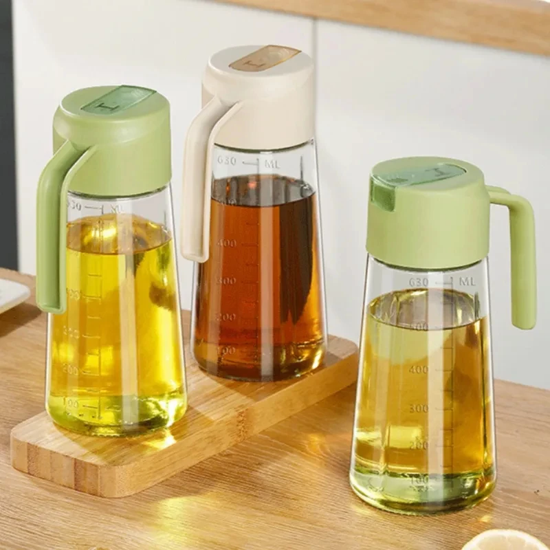 Automatic Opening and Closing Oil Dispensing Bottle Leak-proof Vinegar Dispenser Bottles Seasoning Storage Bottle
