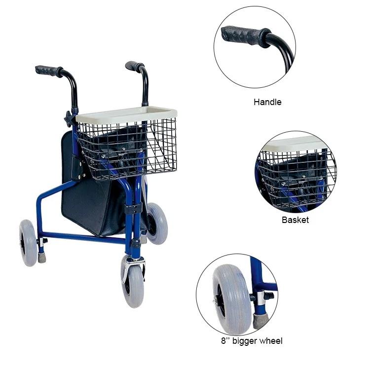 Cheap and good quality steel delta rollator shopping cart