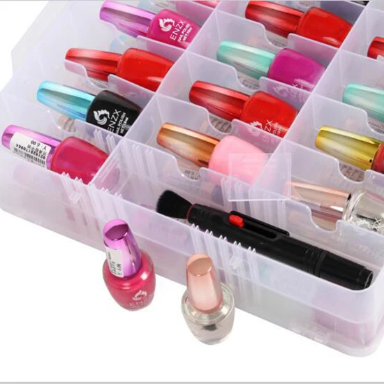 48 Grid Double Layer Storage Box With Handle Essence Nails Accessories Nail Polish Storage Case