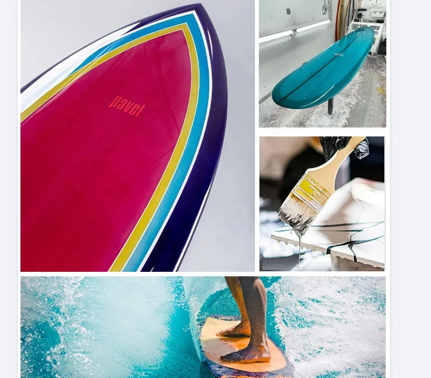 UV Resistance Epoxy Resin for Polished Surfboard/Longboard with Fiberglass Fabbric