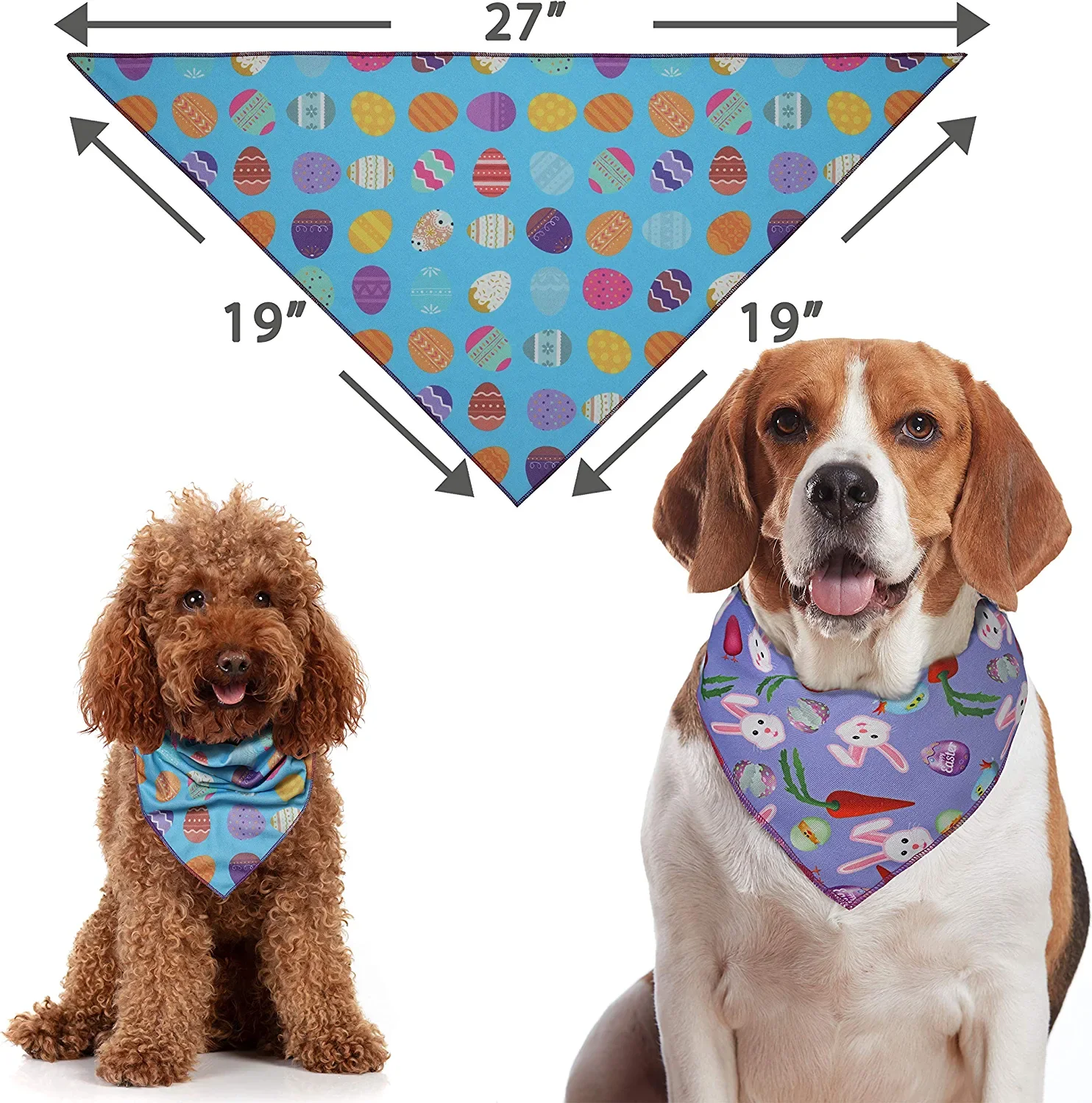 Soft Large Adjustable Low Moq Custom printed  Fashion pattern dog bandana Pet scarf