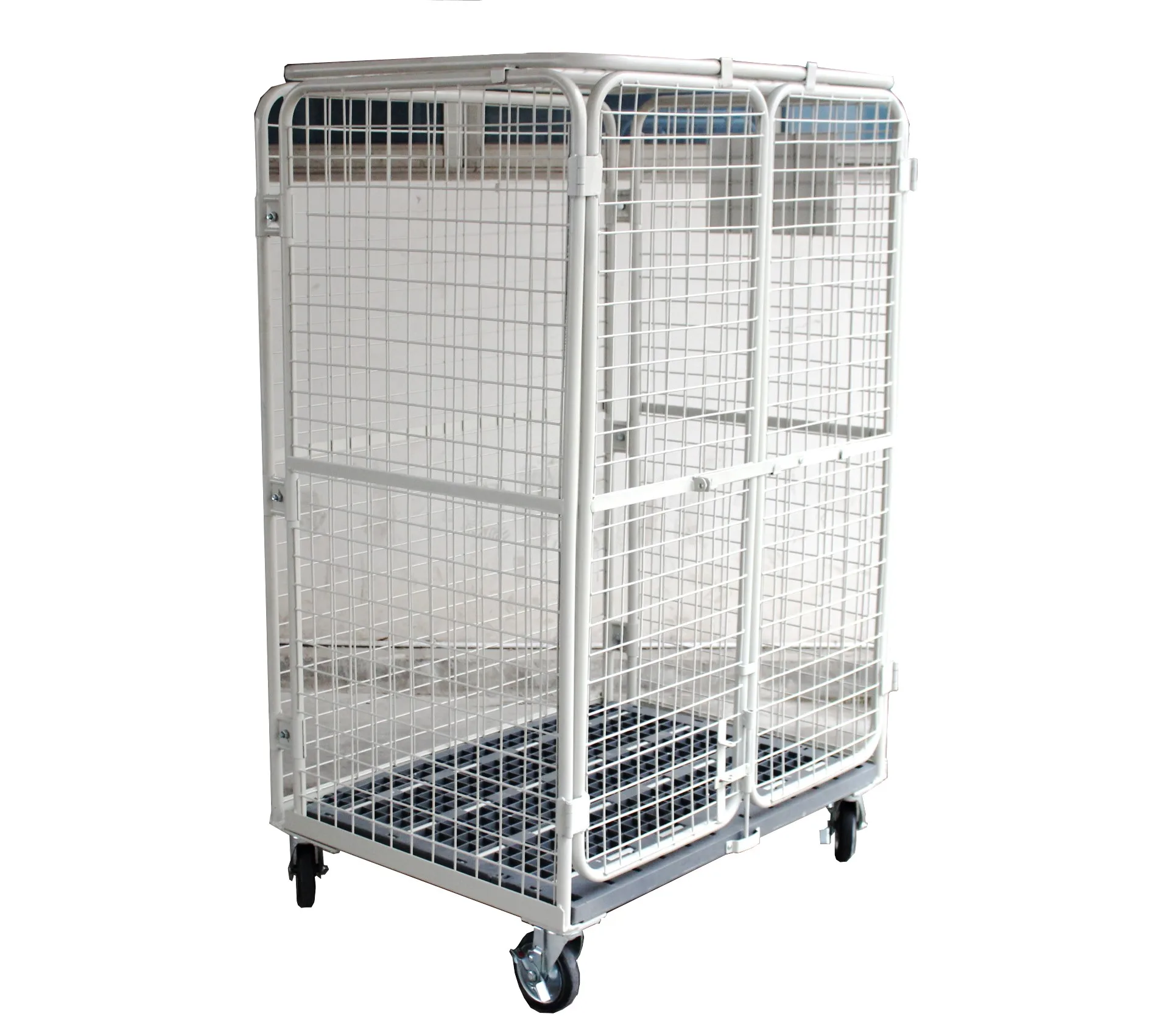 950x800x1700mm roll container steel wire mesh trolley cage Roll Cage Trolley for metal warehouse storage