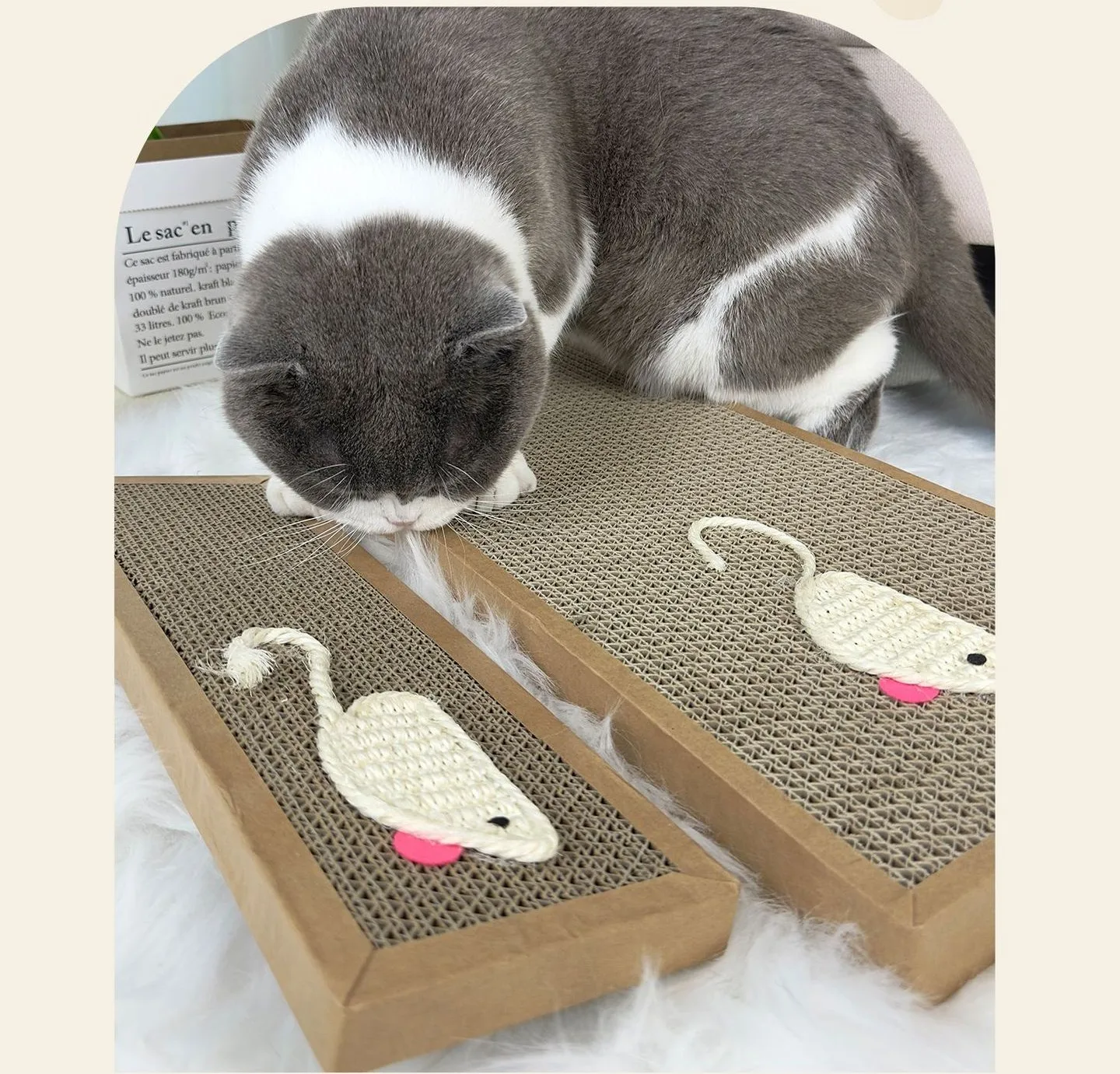 Sisal Hemp Tablet Mouse Bait Corrugated Paper Cat Claw Board Sustainable Wood Cat Tree Scratcher